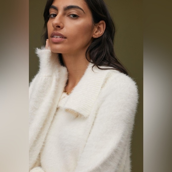 NWT - Anthropologie Maeve Whisper Soft Exaggerated Collar Long Sleeve Sweater - Picture 4 of 4